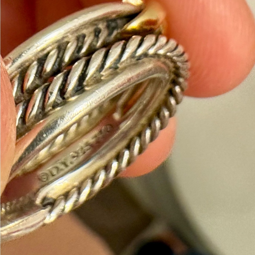 David Yurman X Crossover Band Ring Sterling Silver 18K Yellow Gold, 6mm, size 7 - Picture 5 of 5